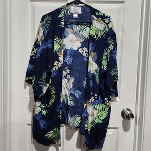 Navy Blue Floral Kimono by New York & Company